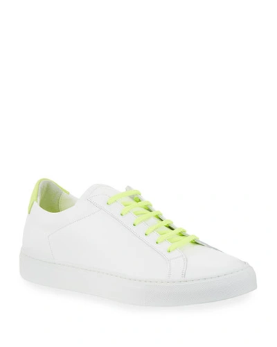 Common Projects Men's Retro Low Fluo Sneakers In White/yellow