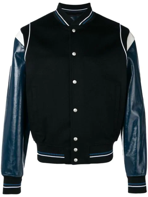 Givenchy 4g Logo Wool-blend Varsity Jacket In Black | ModeSens