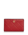 Tory Burch Georgia Slim Medium Leather Wallet In Redstone/gold