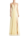Faviana Couture Illusion Plunge Gown In Buttercream