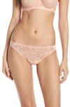 Skarlett Blue Entice Lace Thong In Bright Papaya/ Nude Chiffon