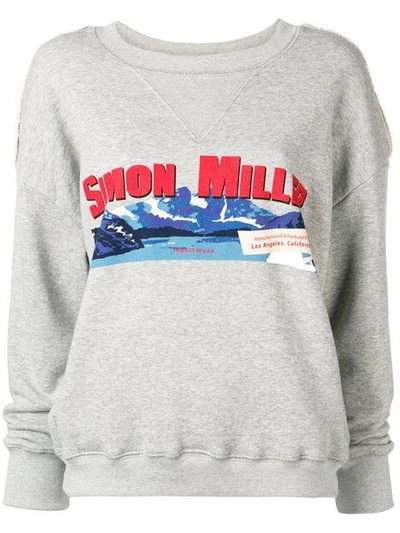 Simon Miller Mountain Print Sweatshirt In Grey Whith Sm Mountain Print