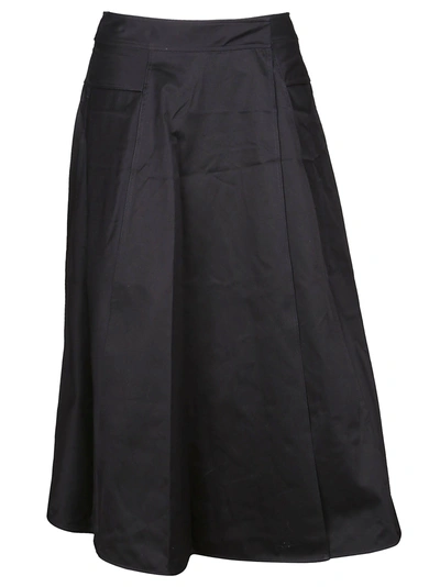 Calvin Klein Flared Skirt In Perfect Black