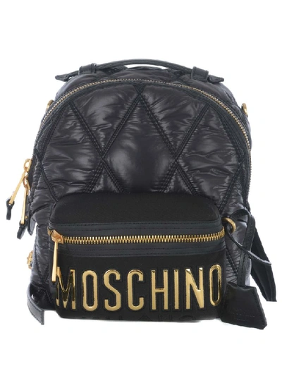 Moschino Small Quilted Backpack In Basic
