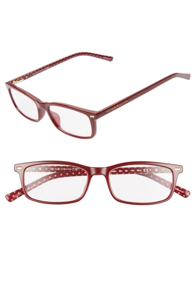 Kate Spade Jodie 50mm Rectangular Reading Glasses - Burgundy Pattern