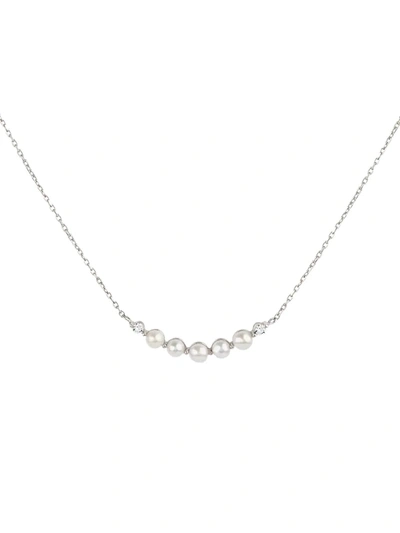 Dinny Hall 14ct White Gold Shuga Pearl And Diamond Bar Pendant Necklace