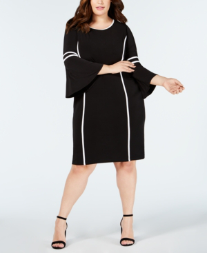 calvin klein piped flare sleeve blous