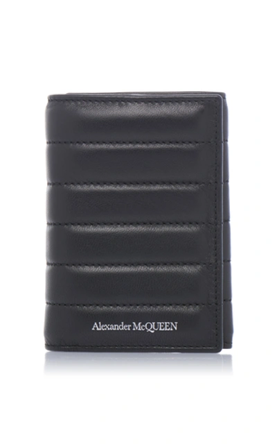 Alexander Mcqueen Quilted Leather Trifold Wallet In Black