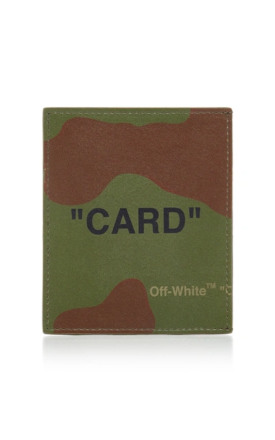 Off-white Printed Camouflage Leather Cardholder In Black