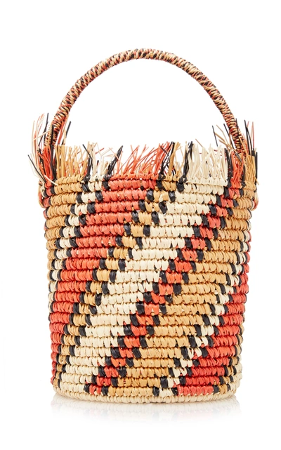 Sensi Studio Striped Straw Mini Bucket Bag In Multi