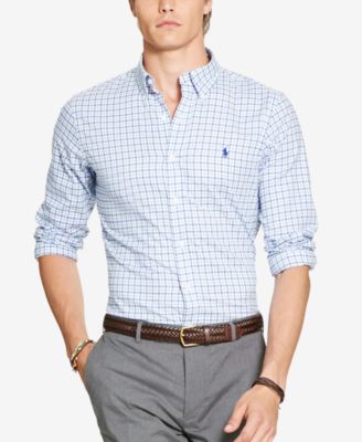 Polo Ralph Lauren Men's Check Twill Shirt In White/blue | ModeSens