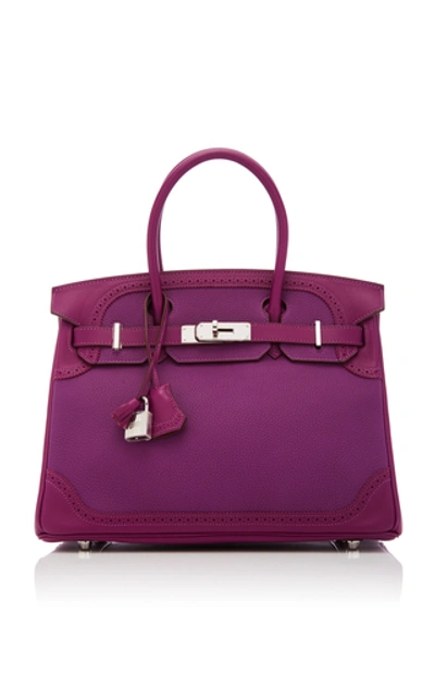 Hermã¨s Vintage By Heritage Auctions Hermès 30cm Anemone Togo Leather And Swift Leather Ghillies Birkin In Purple