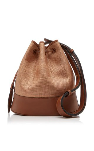 Hunting Season The Large Drawstring Leather And Fique Shoulder Bag In Brown