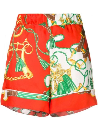 P.a.r.o.s.h Tassel Print Shorts In Orange