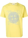 Stone Island Logo Printed T-shirt In Yellow