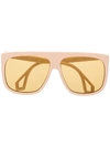 Gucci Square Shaped Sunglasses In 005 Ivory Ivory Brown