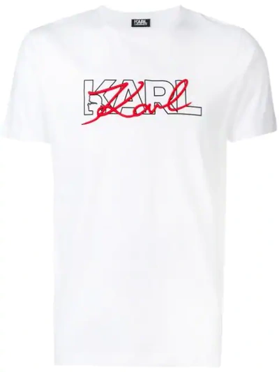 Karl Lagerfeld Graphic Signature Logo T In White