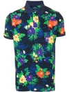 Polo Ralph Lauren Floral Print Polo Shirt In Blue