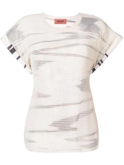 Missoni Mesh Panel T-shirt In Neutrals