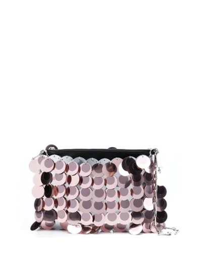 Rabanne Sequin Clutch Bag In Pink