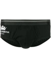 Dolce & Gabbana Logo Printed Briefs In Black