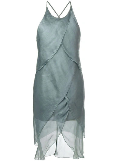 Pre-owned Giorgio Armani Asymmetric Draped Dress In Green