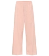 Mm6 Maison Margiela Cropped Cotton-blend Wide-leg Pants In Pink