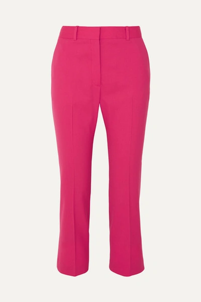 Altuzarra Adler Cropped Stretch-wool Flared Pants In Bright Pink