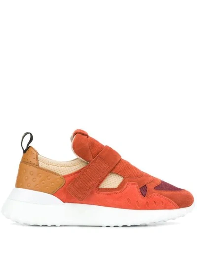 Tod's Touch-strap Trainers In Orange