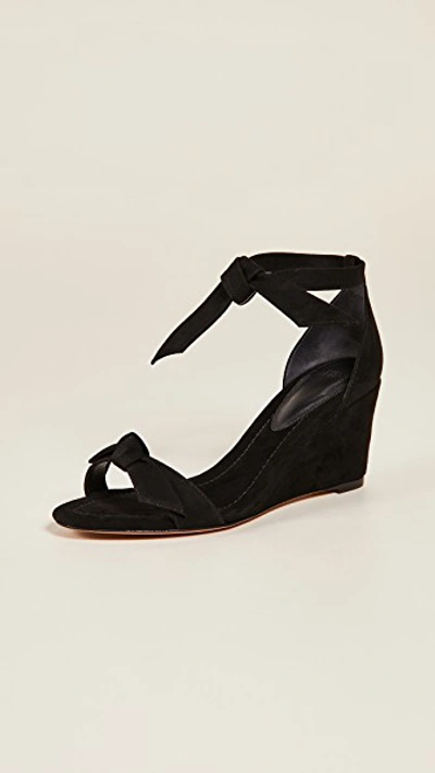Alexandre Birman Clarita Demi 75mm Wedge Sandals In Black