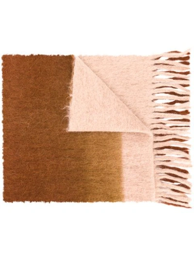 Acne Studios Kelow Dye Two-tone Scarf In Brown