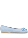 Pretty Ballerinas Perforated Rosario Ballerinas In Blue