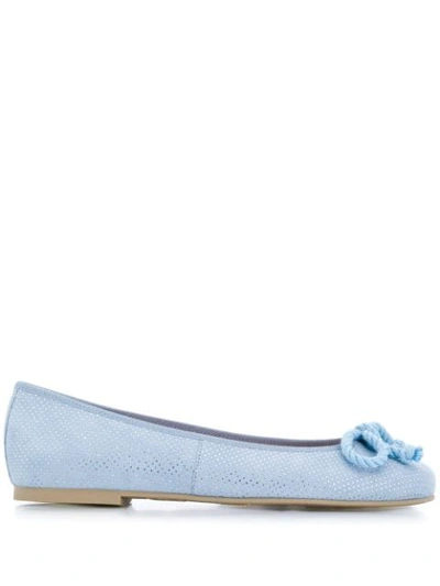 Pretty Ballerinas Perforated Rosario Ballerinas In Blue