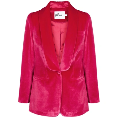 Self-portrait Fuchsia Velvet Blazer