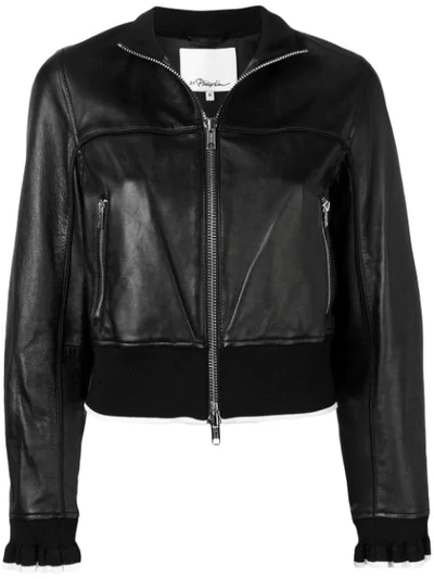3.1 Phillip Lim / フィリップ リム Cropped Leather Jacket In Black