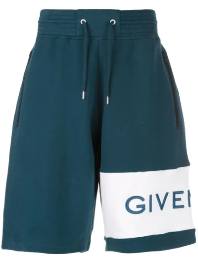 Givenchy Logo Embroidered Track Shorts In Blue