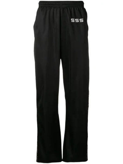 Sss World Corp Embroidered Logo Track Trousers In Black