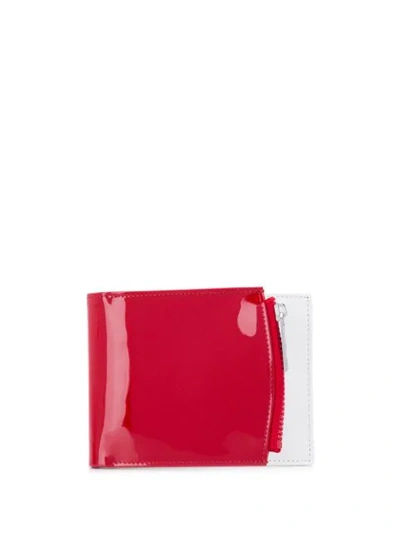 Maison Margiela Number Logo Patch Wallet In Red