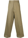 Alexander Mcqueen Wide Leg Trousers In Green