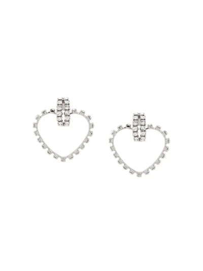 Saint Laurent Smoking Love Earrings In Silver