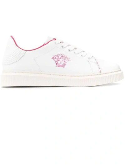 Versace Medusa Lace-up Sneakers In White