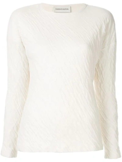 Mansur Gavriel Wavy Long Sleeve Shirt In White