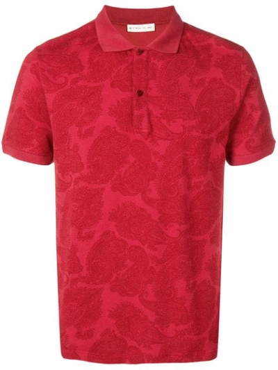 Etro Paisley Print Polo Shirt In Red