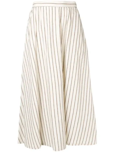 Lorena Antoniazzi Long Striped Skirt In Neutrals