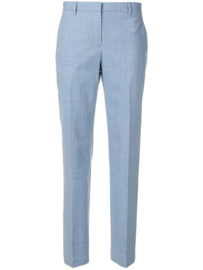 Theory Straight Tailored Trousers In Blue