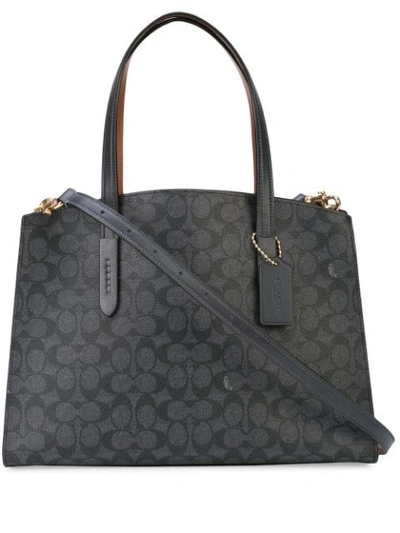 Coach Charlie Carryall In Signature Canvas In Grey