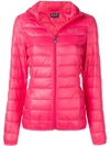 Ea7 Hooded Puffer Jacket In Pink