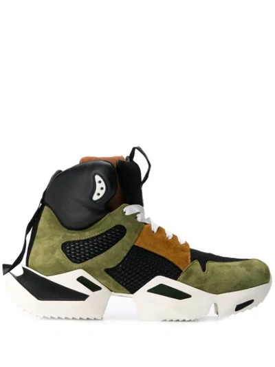Ben Taverniti Unravel Project High-top Lace-up Sneakers In Green