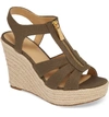 Michael Michael Kors Berkley Platform Wedge In Olive Fabric