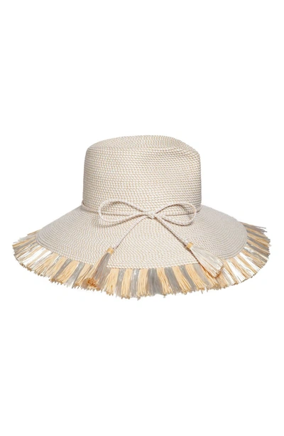 Eric Javits Antigua Squishee Tropical Sun Hat In White Mix